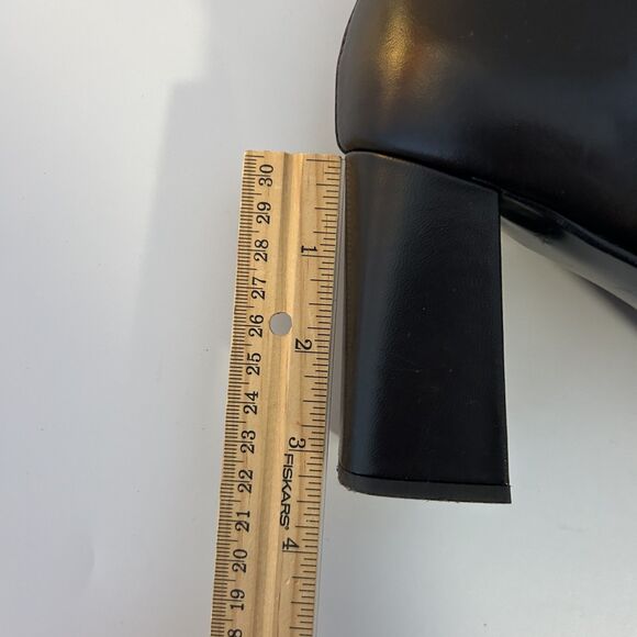 Napoleon Davos Gomma Leather Heeled Mid-calf Booties 40 Black Side-zip - Picture 5 of 15